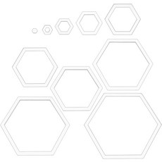 투명 아크릴 퀼팅 템플릿 패치워크 재봉 공예 클리어 육각형 10개 세트 5x43cm