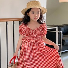 Arbea 女童洋裝 甜美泡泡袖公主裙