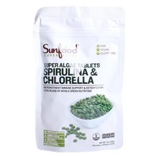 Sunfood 螺旋藻與小球藻素食錠 無麩質 250mg, 1個, 450顆