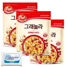 포스트 그래놀라 크렌베리 570gx3+물티슈, 2세트, 570g