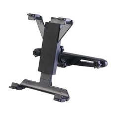 Hypersonic 汽車平板固定架，車用頭枕支架，可調角度，穩固耐用，後座娛樂神器, 1個, 黑色