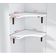 선반 모서리 벽걸이 다용도 선반, 2층--흰색