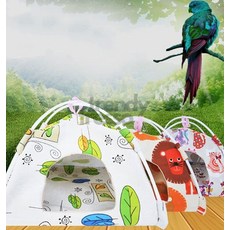 (소형)텐트 앵무새 둥지 새장 은신처 새집 앵무새텐트 따뜻한 새둥지, 소, 그린 잎, 1개