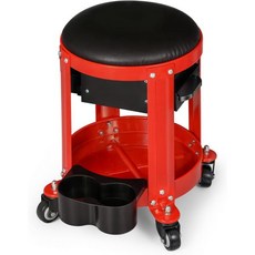 마그시온 롤링 작업장 의자 내장 서랍 공구 수납 및 깡통 홀더 포함 – 300파운드 용량 패딩된 정비사 좌석 바퀴 달림 자동차 수리용 빨강, 마그시온 롤링 작업장 의자 내장 서랍 공구 수납 및 깡