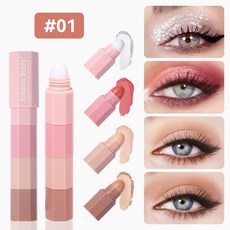 四合一眼影高光棒 四節易上色持久不掉色, 1個, 01,售，購買等同默認公司免責聲明））