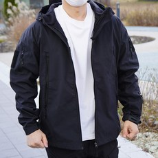 Mideudien 素色刷絨連帽風衣外套