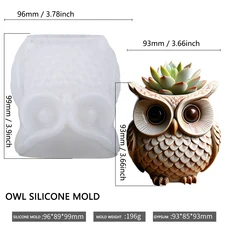 에폭시 몰드 아로마테라피 캔들 컵 화병 보관 실리콘 올빼미 석고 제작, 1. GT-42