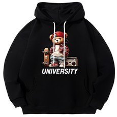 마고(MAGO) 빨강 체크곰 후드티