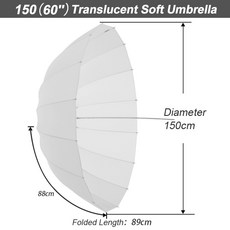 JINBEI 100/150CM 40 ''/60 ''반투명 소프트 우산 화이트 디퓨저 사진 스튜디오 장비 플래시 스트로브 조명용