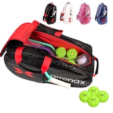 아로낙스 피클볼 백팩 패들을 위한 더플 백 액세서리 - 3개 이상의 공간이 있는 패딩 수납 공간 신발 등 남성과 여성에게 적합, Black, 블랙