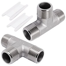 SWZHAI 티 파이프 피팅 1.3cm(1/2인치) NPT 수 x 암 Y 모양 3방향 캐스트 튜브 304 스테인리스 스틸 2개 275845 8877168739, 남성 티셔츠
