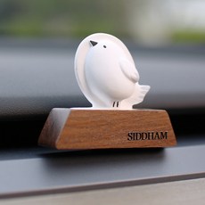 SIDDHAM 原創實木磁吸車用擴香石, 1個, 出風口款-小鳥,No.4英國梨小蒼蘭, 英國梨小蒼蘭