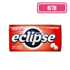 이클립스 스트로베리향 캔디, 34g, 6개