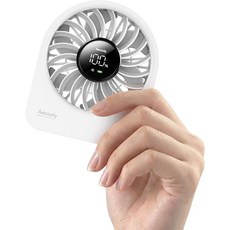 Aecooly 미니 휴대용 선풍기 USB 책상 선풍기를 보관할 수 있을 만큼 작음 4단 조용한 충전 최대 냉각 시간 10시간 180 조절 가능한 배터리 구동 개인용 여행 사무실, White
