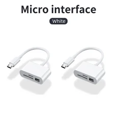 124개 3-In-1 다기능 Type-C-SD 카드 및 TF 카메라 어댑터 리더기 USB 보안 키 지원, 12 3in1 White1 2pcs