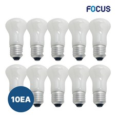 포커스 백열전구 크립톤전구 클립톤전구 M50 60W (E26베이스), 10개, 전구색