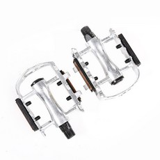 輝輝NB 自行車滾珠培林腳踏闆鋁閤金踏闆死飛腳蹬子單車山地車裝備零配件, 1個, 普通腳踏闆 白色