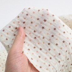 이중 더블 요루 거즈 가제 순면 사각 손수건 스카프빕 대형 42x42cm, 1개, 1개입, [요루] 콩콩별 브라운