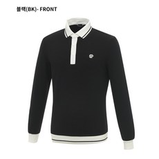 디즈니골프 남성 봄/가을 배색라인포인트 소매 밑단시보리 긴팔카라티셔츠 _ NC평촌