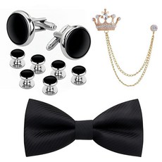 TeeKtt 10-ps-남성용 커프스 단추 세트 (나비 넥타이와 브로치 포함) 결혼식/연회/행사/비즈니스 행사/시상식 및 기타 행사 활동에 적합합니다.