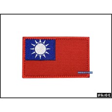 野戰搖滾 台灣國旗刺繡臂章 數位叢林迷彩 中華民國 低識度 肩章 數位迷彩套服適用, 藍紅色, 1個