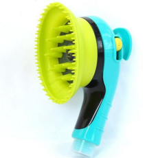 강아지 샤워기 실리콘 브러쉬 샴푸디스펜서 애견 목욕용품, 1개, 따롱 리셀 애견 셔워기 오렌지