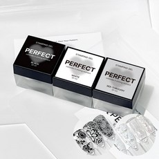 미스밀로 퍼펙트 스탬핑젤 3종세트 레이스네일, 1개, 블랙,화이트,시스루 3종세트, 4g