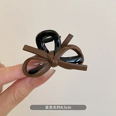 쿠쿠스토어 빈티지 가죽 리본 작은 헤어 클로 여성 소녀 달콤한 장식 패션 악세사리