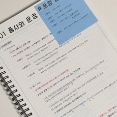 셋어레코드 B5 스프링 모눈 오답 노트 2권, 1개, 스프링 모눈노트 2권