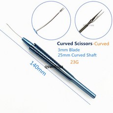 1pcs 티타늄 Capsulorhexis Forcep Virtreo-Retinal 악기 안과 Intraocular 렌즈 집게 가위 외과 인 스트, 07 3mm Scissor C -23G, 1개