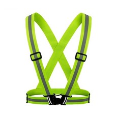 精選優品 【多色選】反光背帶式V型馬甲反光背心夜跑代駕交通安全騎行反光背帶加寬, 1個, 綠背帶