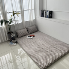 포시즌 요매트베개 세트(+솜포함), 체크 그레이