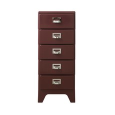 [리비니아] 밀리 미드센츄리 레트로 빈티지 캐비넷 수납 서랍장 ABS소재, 레드