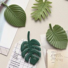 소망상점 나뭇잎 모양 4개 세트 냉장고 자석 명함자석