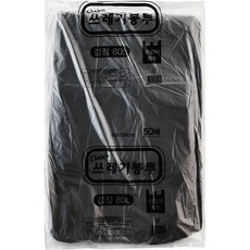 코리아하우스 80L (50매) 흑색 12봉 [반품불가] 쓰레기봉투, 1세트