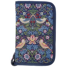 又敗家@日本NEEDS 草莓小偷20格文具手帳收納包 信用卡片收納袋 零錢包 護照包 手冊包 手拿包 化妝包 威廉莫里斯