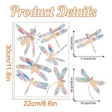 태양 캐처 창 스티커 버섯 잎 스테인드 레인보우 프리즘 유리 벽 방 홈 장식 선캐처, [10] Dragonfly