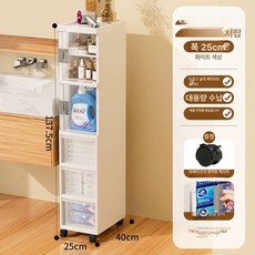 보관함 수납장 틈새 침대 서랍장 수납 다용도 옆 문뒤, 1개, 25cm 2문 3서랍 설치 두꺼운 바퀴 포함