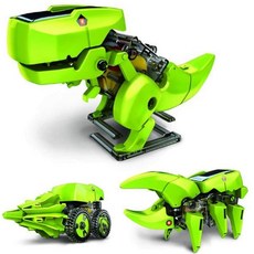 A 優選 STEM自組裝三合一太陽能DIY拚裝恐龍兒童玩具益智機器人科學實驗，激發孩子對科學的興趣, 1個, 3合1 DIY拼裝恐龍