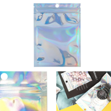 액세서리 선물 튼튼한 파우치 소품 포장용 반투명 지퍼백 걸이형 반짝반짝 비닐봉투 9X12