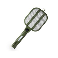 露營中毒本鋪 ADAM 折疊電蚊拍 兩用滅蚊燈 捕蚊拍 露營便攜摺疊電蚊拍, 軍綠