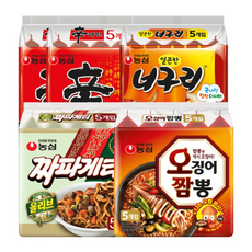신라면 +너구리 +짜파게티 +오징어짬뽕 (총 ), 25개