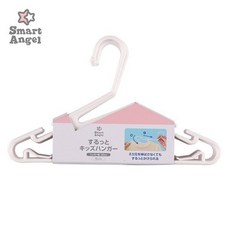 日本 西松屋 Smart Angel 兒童衣架 可調式 不傷領衣架 抗菌 10連式衣架 防滑衣架 寶寶衣架, 1個