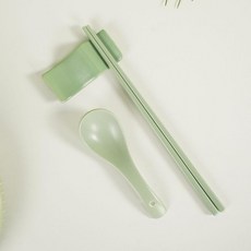 輕奢金邊陶瓷筷子湯勺托 奶油風, 1個, 特價體驗款-抹茶綠1筷1勺一筷架