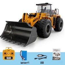 KIDULT_TOY 후이나 1583 114 RC 불도저 2.4Ghz 무선 조종 엔지니어링 로딩 22CH 합금 금속 자동차, 1)1583
