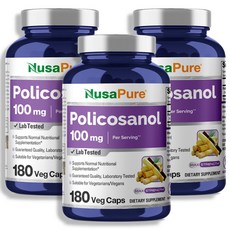 NusaPure 누사퓨어 폴리코사놀 100mg 180캡슐, 3개, 180정