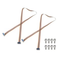 MECCANIXITY 2피스 IDC 레인보우 와이어 플랫 전자 20.9CM(11.8인치) 브레드보드 점퍼 길이 - 2.54MM 리본 암 케이블 피치 수 DB37, 39 Inch, DB25 수 DB25 암