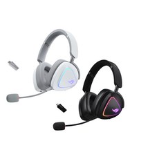 ROG Delta II 無線電競耳機, 白色,主商品+黑色耳機架