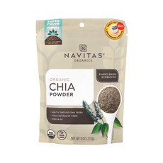 나비타스 오가닉스 치아 분말 식물성 오메가3 섬유소 227g 1통 치아씨앗가루, 1개
