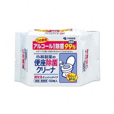 日本小林製藥清潔馬桶座墊濕紙巾 補充包 50入｜馬桶清潔、座墊消毒、抽取式濕巾, 1個